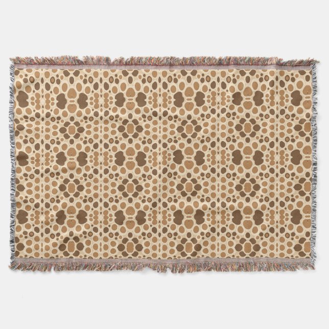 retro-inspired abstract pattern with soft organic  throw blanket (Front)