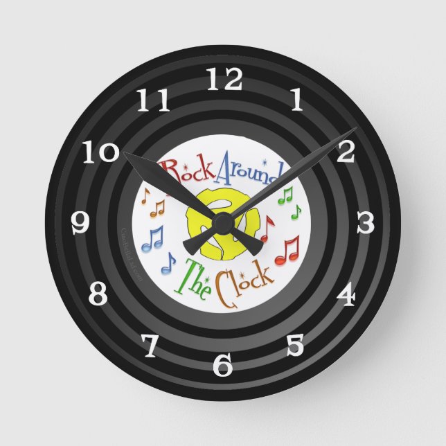 Retro Inspired Faux Vinyl Rock Around The Clock (Front)