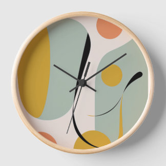 Retro-inspired modern abstract wall clock