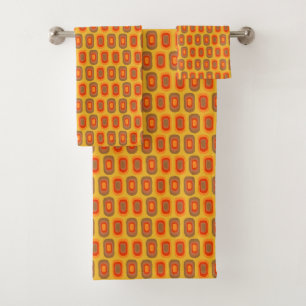 Retro Inspired Pattern Bath Towel Set