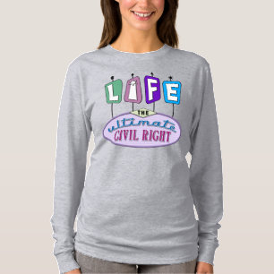 Retro-inspired, pro-life design on women's shirts. T-Shirt