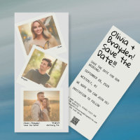 Retro Instant Camera 3 Photo QR Save the Date