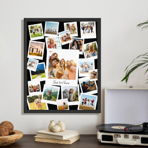 Retro Instant Film Picture 21 Photo Collage Poster