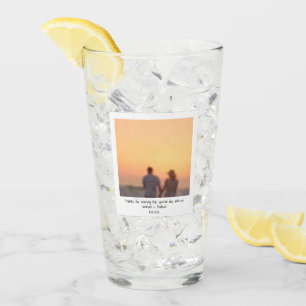 Retro instant photo couple friends names custom glass