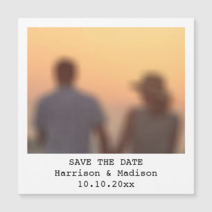 Retro instant photo name Save the date magnet