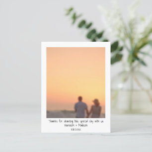 Retro instant photo names custom wedding Thank you Postcard