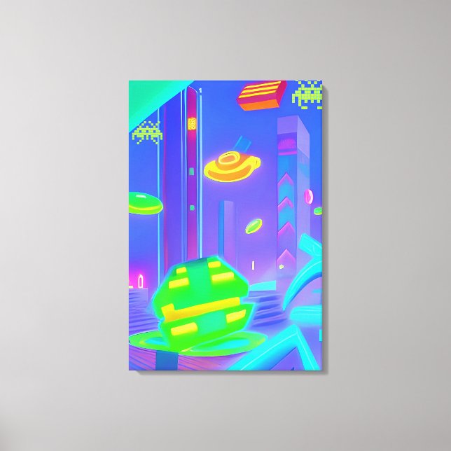 Retro Invaded Futurism Canvas Print (Front)