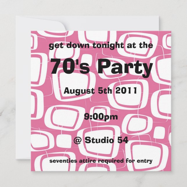 Retro Invitation (pink) (Front)
