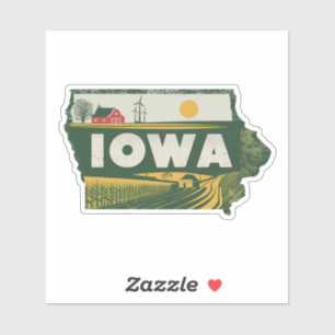 Retro Iowa Sticker