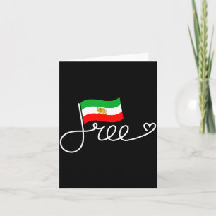 Retro iran flag freedom word art independence day card