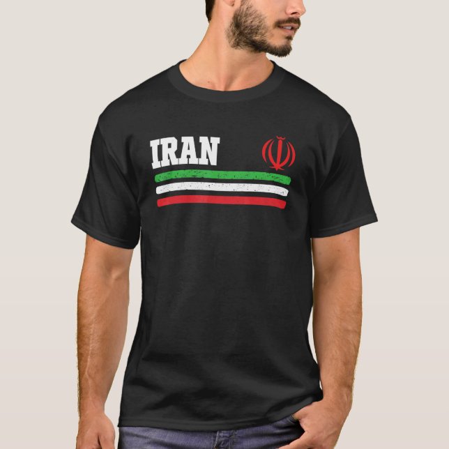 Retro Iranian Pride National Flag Of Iran T-Shirt (Front)