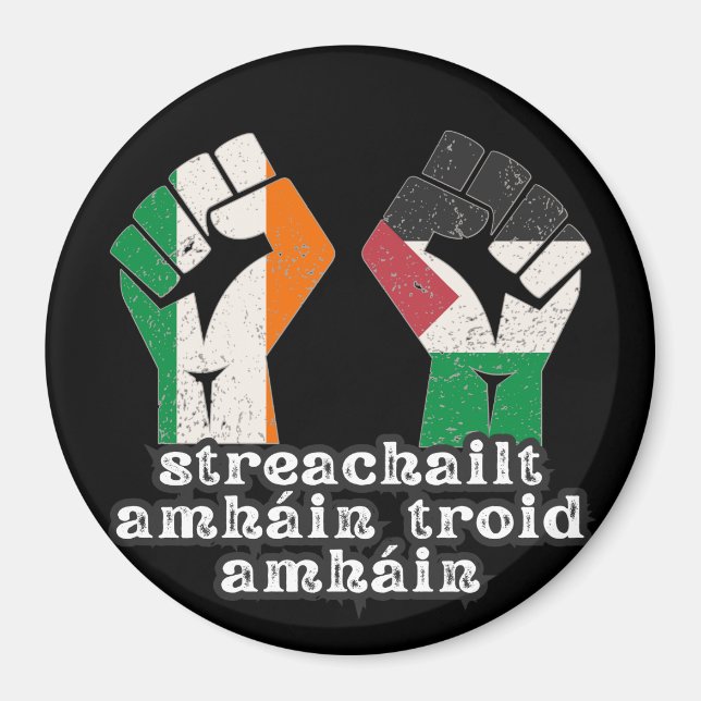 Retro Ireland Palestine Solidarity Fist revolution Magnet (Front)