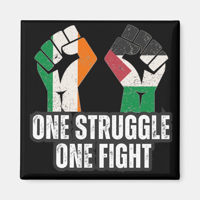 Retro Ireland Palestine Solidarity Fist revolution Magnet (Front)