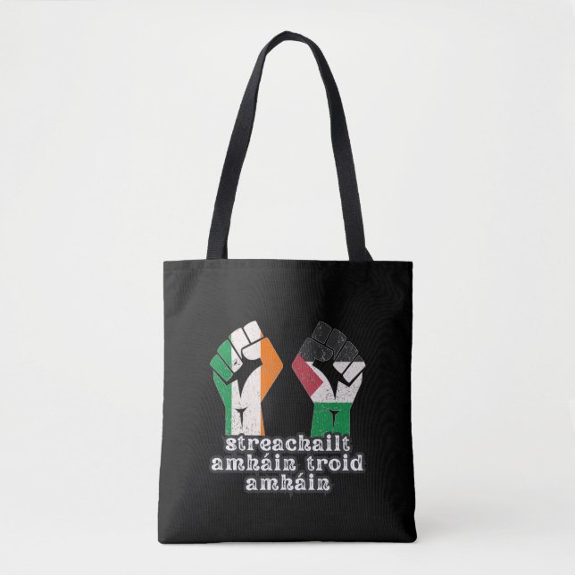 Retro Ireland Palestine Solidarity Fist revolution Tote Bag (Front)