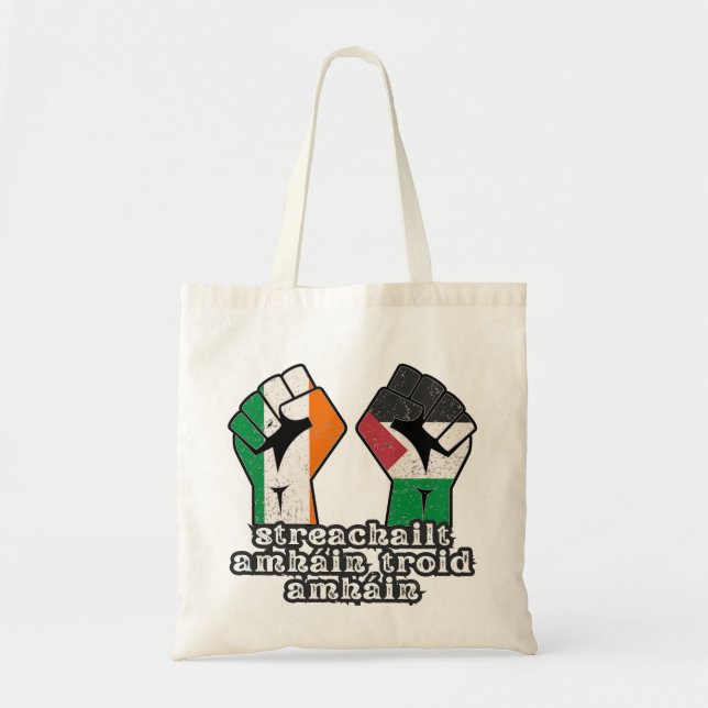 Retro Ireland Palestine Solidarity Fist revolution Tote Bag (Front)