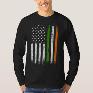 Retro Irish American Flag Distressed Flag St. Patr T-Shirt