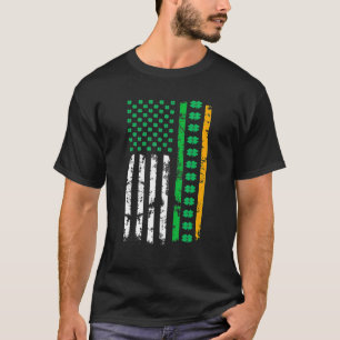 Retro Irish American Flag Distressed Flag St Patri T-Shirt
