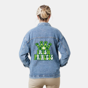 Retro Irish Princess St. Patrick's Day Denim Jacket
