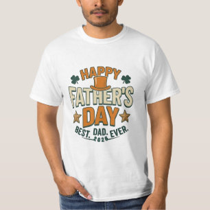 Retro Irish St. Patrick's Theme Happy Father's Day T-Shirt