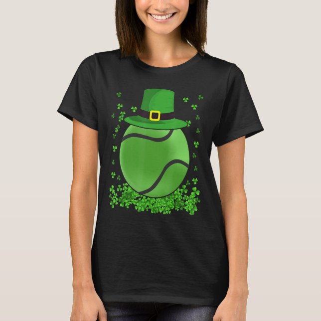 Retro Irish Tennis Shamrock Sports St Patrick S Da T-Shirt (Front)