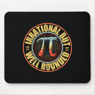 Retro Irrational But Well Rounded Pi Day Vintage M Mouse Pad