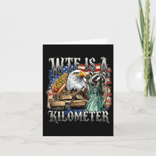 Retro is a kilometer funny patriotic american card