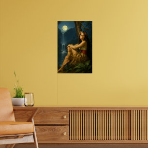 Retro Island Girl In A Tropical Paradise Poster