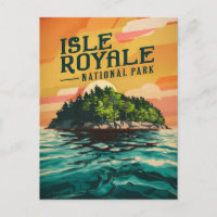 Retro Isle Royale National Park Poster