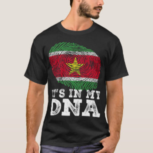 Retro It_s In My DNA Suriname Flag Fingerprint T-S T-Shirt