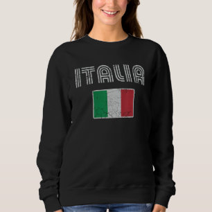 Retro Italia Flag Italy Italian Italiano Love Fami Sweatshirt
