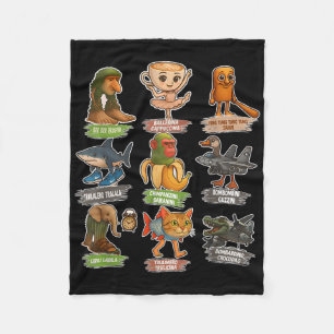 Retro Italian Brainrot Meme Funny All Brainrot Ani Fleece Blanket
