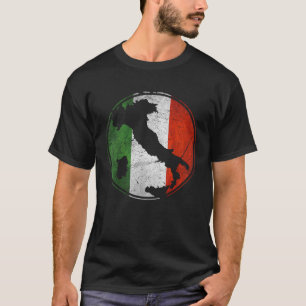 Retro Italian Flag Italy Map Vintage Italia Men Wo T-Shirt
