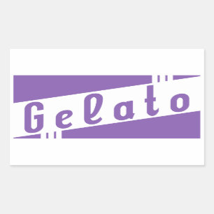 retro italian gelato rectangular sticker