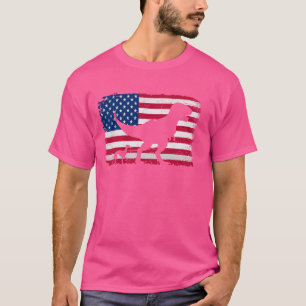 Retro Italian Greyhound 4th of July American Flag  T-Shirt