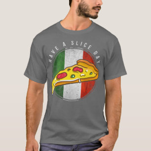 Retro Italy Flag Italian Pizza Slice Funny Italia  T-Shirt