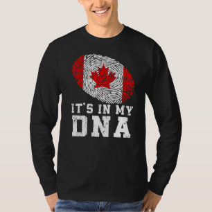 Retro It's In My Dna Canada Flag Patriotic T-Shirt