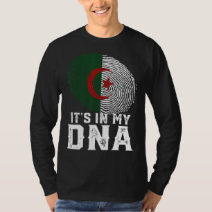 Retro It's In My Dna Fingerprint Algeria Flag T-Shirt