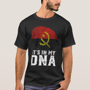 Retro It's In My Dna Fingerprint Angola Flag T-Shirt