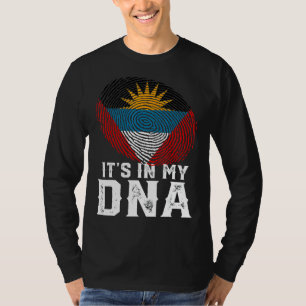 Retro It's In My Dna Fingerprint Antigua And Barbu T-Shirt
