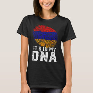 Retro It's In My Dna Fingerprint Armenia Flag T-Shirt