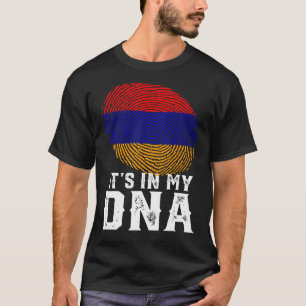 Retro It's In My Dna Fingerprint Armenia Flag T-Shirt
