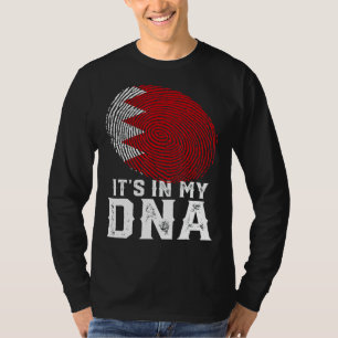 Retro It's In My Dna Fingerprint Bahrain Flag T-Shirt