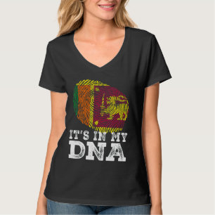 Retro It's In My Dna Sri Lanka Flag Fingerprint T-Shirt
