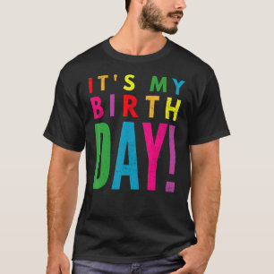 Retro It's My Birthday Colourful Women Teens Girl T-Shirt