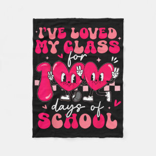 Retro Ive Loved My Cl For 100 Days Of School Teach Fleece Blanket