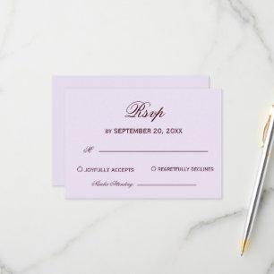Retro Ivory Beige & Burgundy Elegant Wedding RSVP Card
