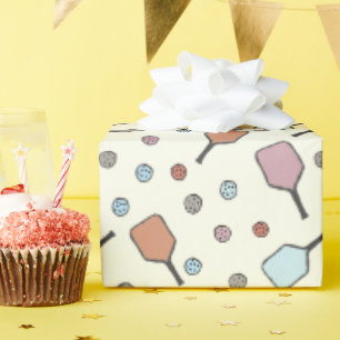 Retro Ivory Cream Pickleball Vintage Sports Wrapping Paper