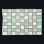 Retro Jade Starbursts Kitchen Towel<br><div class="desc">This Retro Jade and White Starbursts Kitchen Towel is so adorably space age you won’t be able to contain your enthusiasm. And, why would you want to? This 1960’s mid century modern inspired design features a dark heather grey background and rows of perfectly imperfect rectangles in jade, white, and dove...</div>