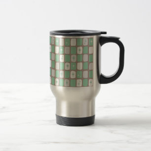 Retro Jade Starbursts Stainless Steel Travel Mug