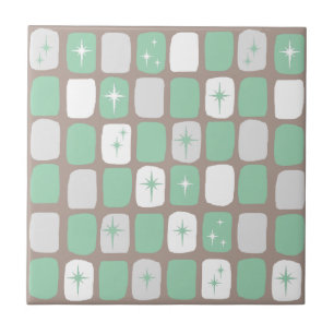 Retro Jade Starbursts Tile